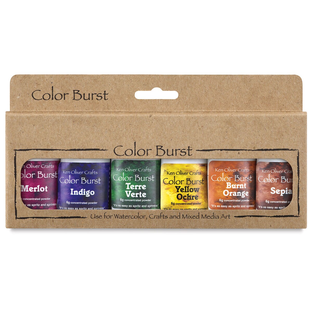 Color Burst Watercolor Powders - Earth Tones, Set of 6
