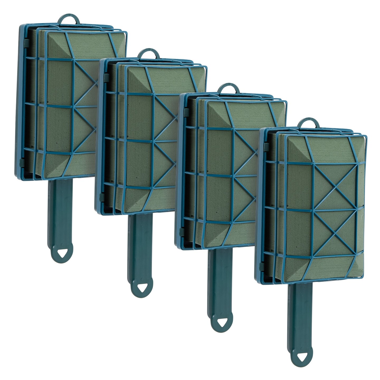 4 Pack Genie Floral Foam Cage with Handles for Flower Arrangements (7 x 4.5 x 3 in)