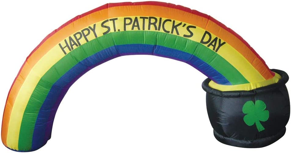 8' Air Blown Inflatable St. Patrick's Day Rainbow Arch With Pot Of Gold Y405