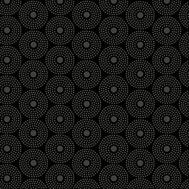 Circles Quilting Illusions Dk.Gray on Black Cotton Fabric by Quilting Treasures