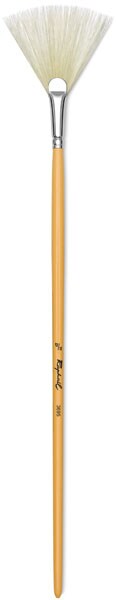 Rapha&#xEB;l D&#x27;Artigny Interlocked White Bristle Brush - Fan, Long Handle, 12