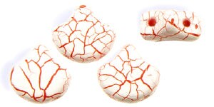 Ginko Beads, Ionic White/Red, 8 grams