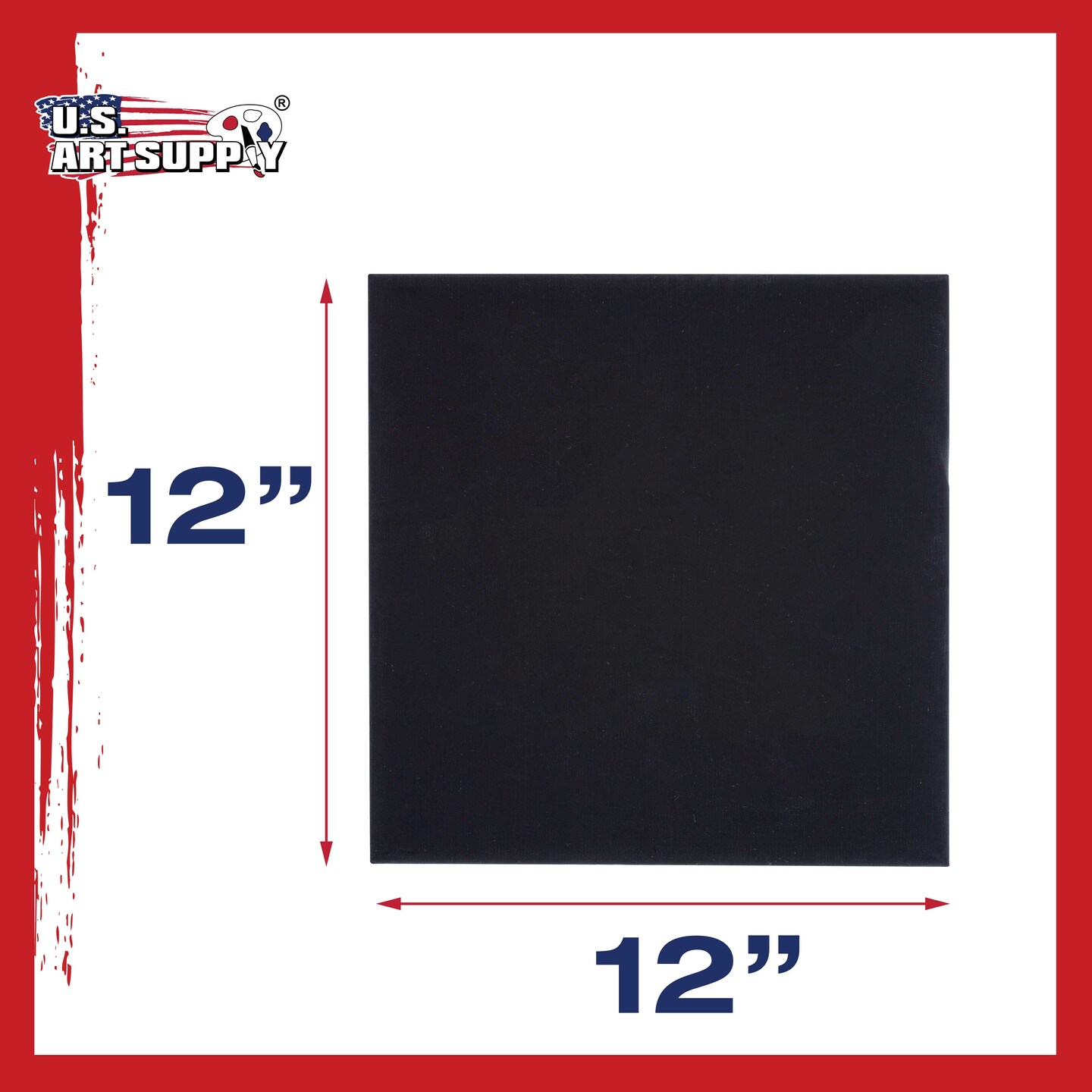 12&#x22; x 12&#x22; Black Canvas Panels 6-Pack