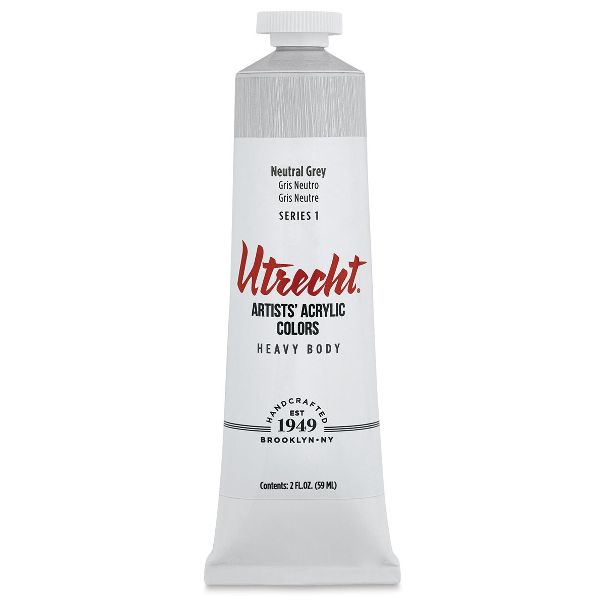 Utrecht Artists&#x27; Acrylic Paint - Neutral Gray, 2 oz tube