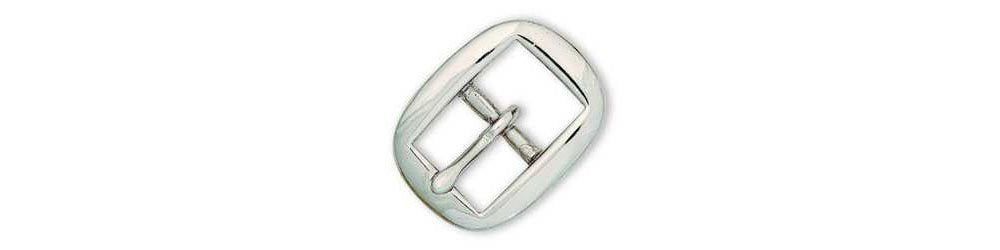 Tandy Leather Oval Bridle Buckle 1 (25 mm) Solid Brass/Nickel Plated 1502-02