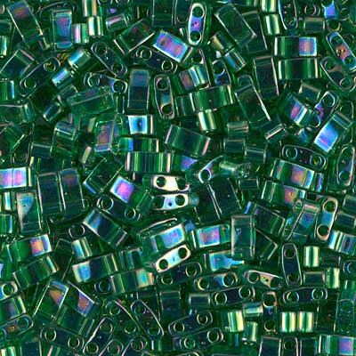 Miyuki Half Tila Bead, HTL-0179, Transparent Green AB