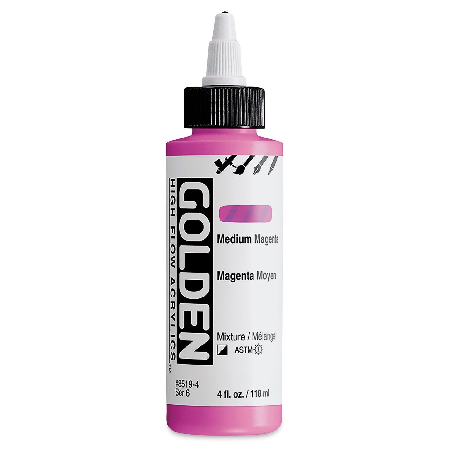 Golden High Flow Acrylics Medium Magenta, 4 oz bottle Michaels