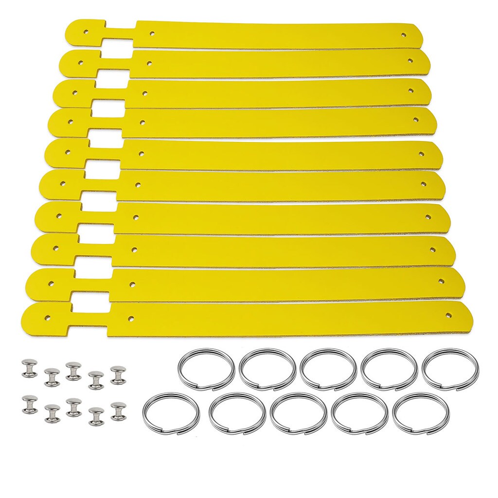 Blank Leather Keychains – DIY Engraving Kit, Pack of 10 (¾" x 4.5")