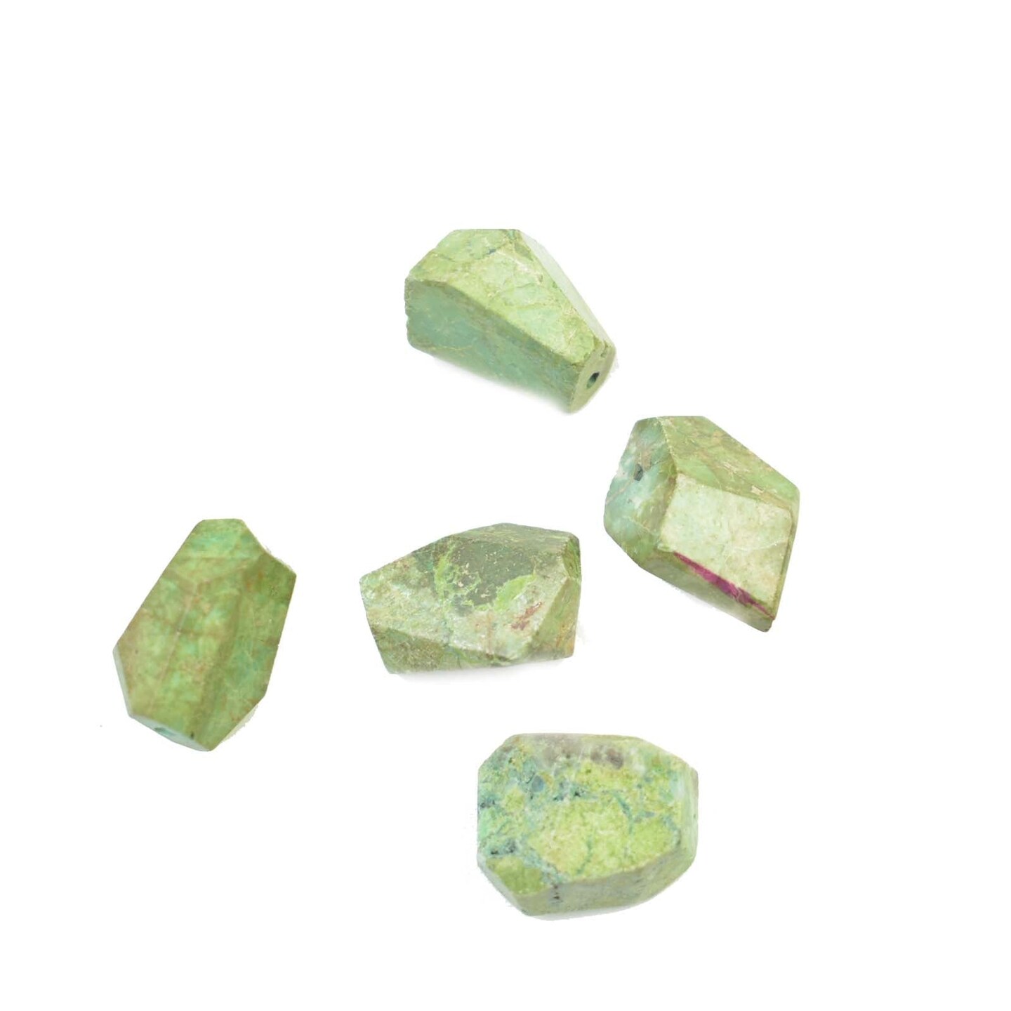 Peruvian Amazonite Stone Faceted Nuggets 12-17x16-19mm Beads
