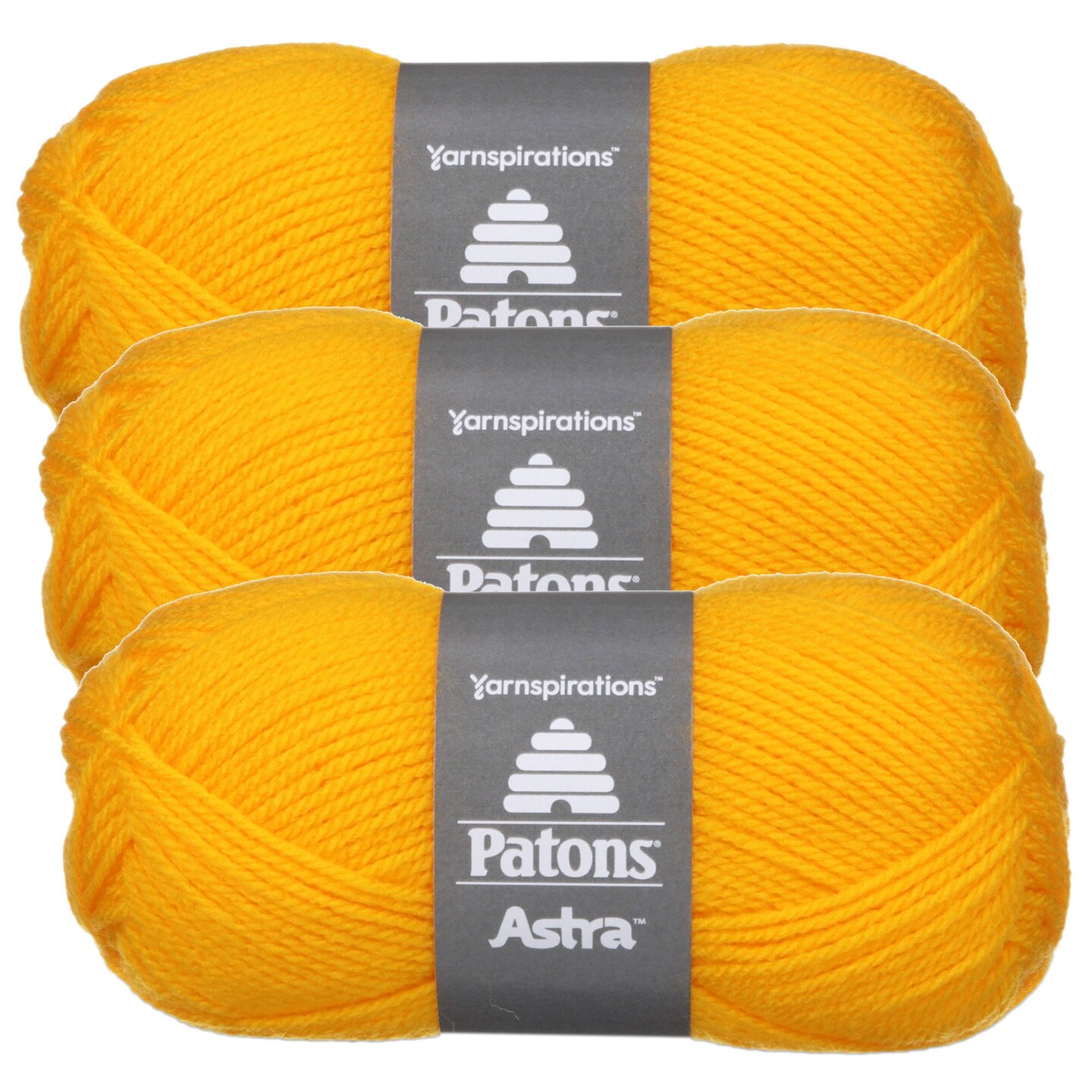 (Pack of 3) Patons Astra Yarn - Solids-School Bus Yellow