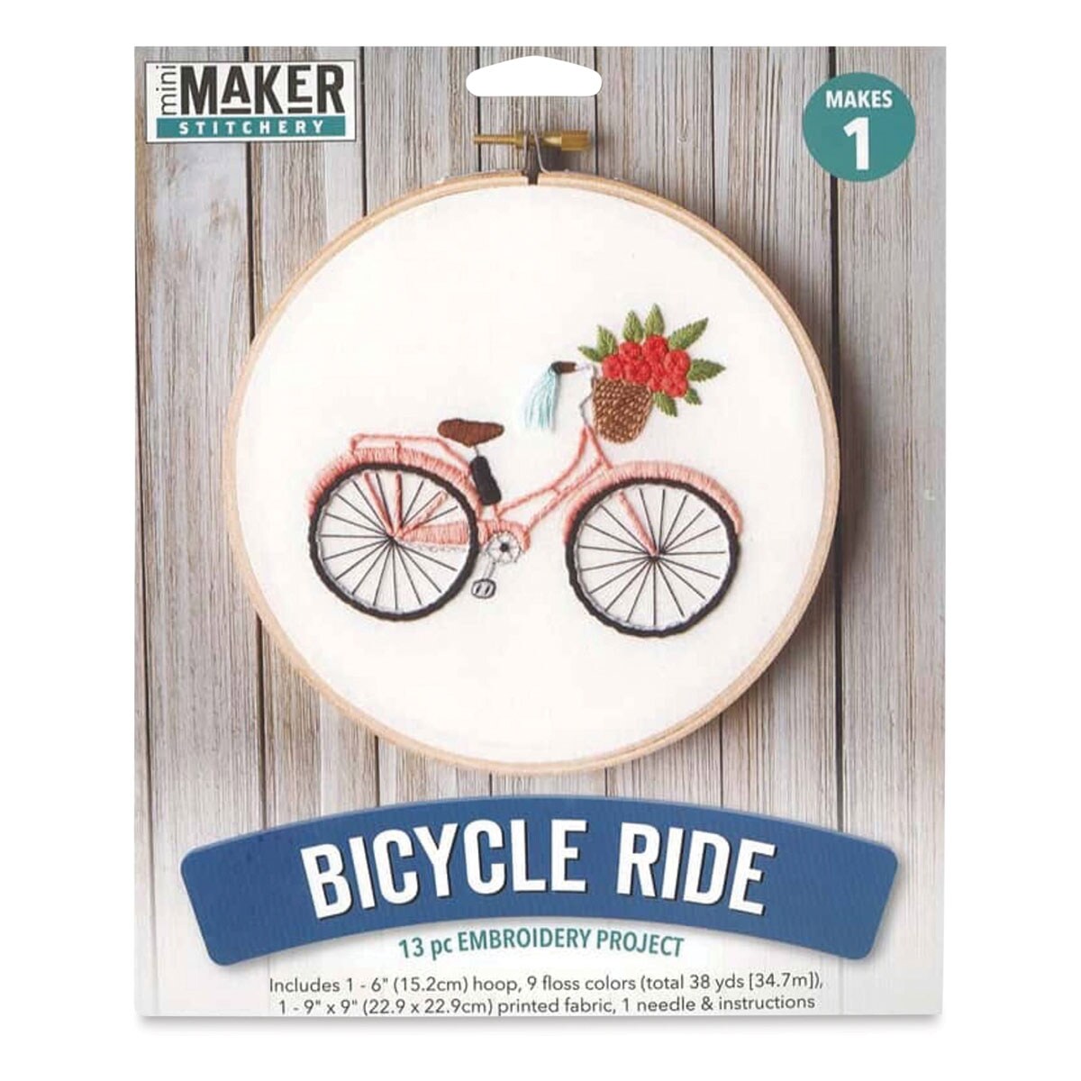 Leisure Arts Embroidery Kit - Bicycle Ride, 6