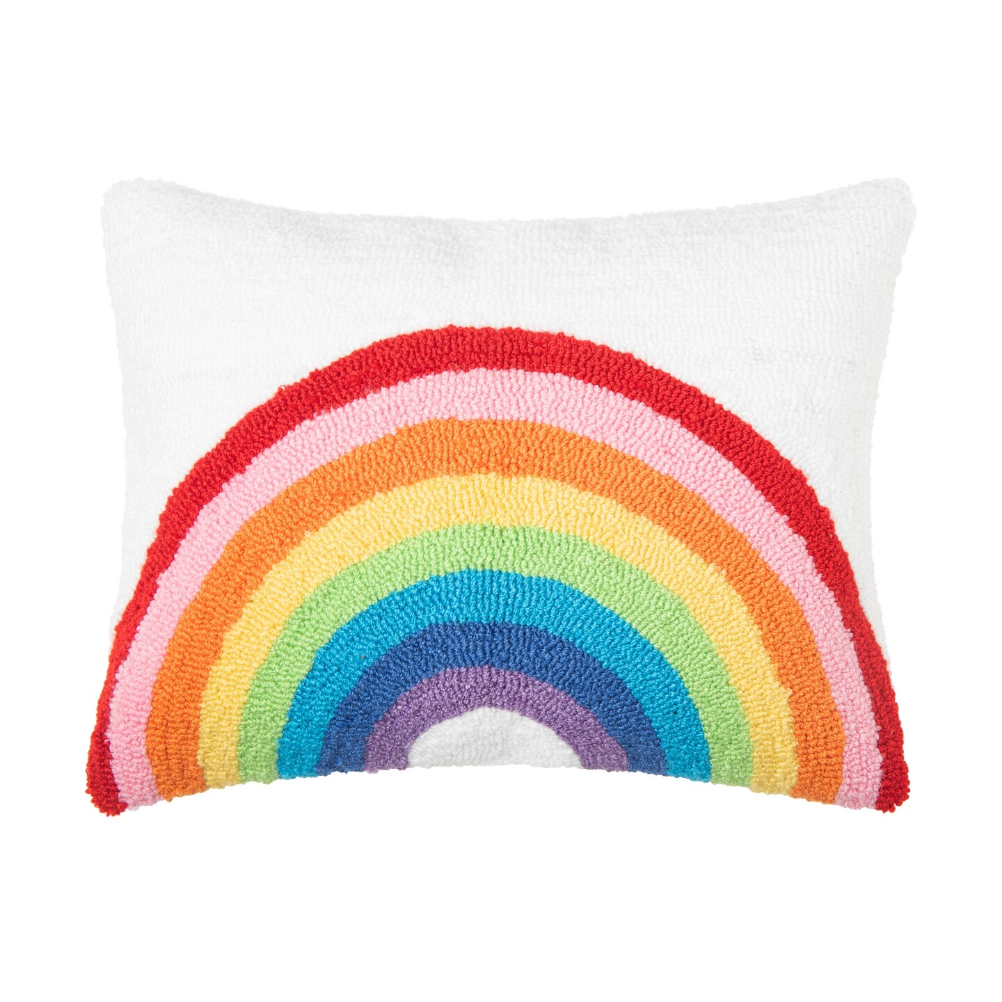 14&#x22; x 18&#x22; Rainbow Pride Hooked Pillow - Pride