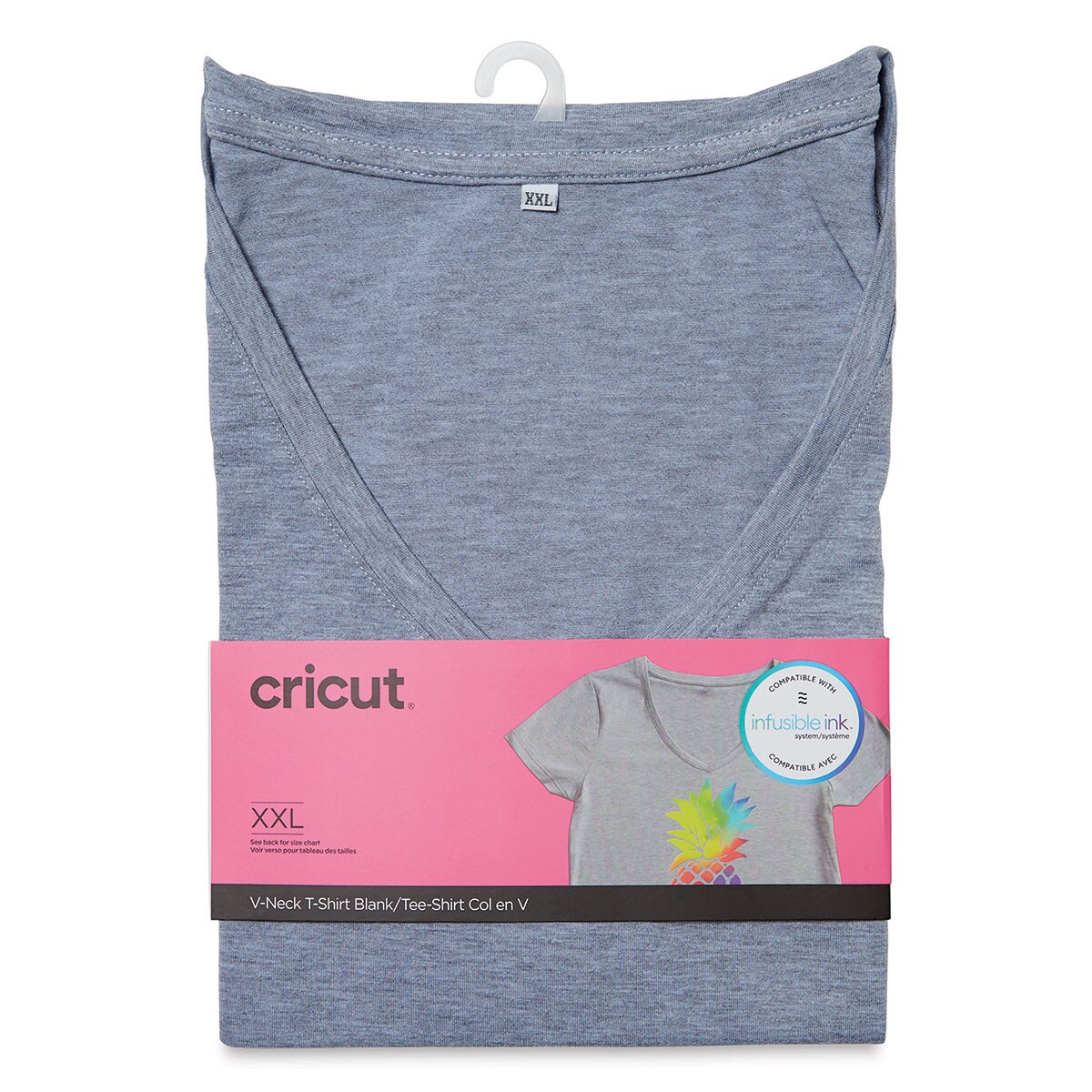 Cricut Adult T-Shirt Blank - XX-Large, V-Neck, Gray