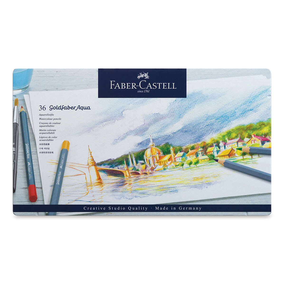 Faber Castell Goldfaber Aqua Watercolor Pencil - Set of 36, Assorted Colors