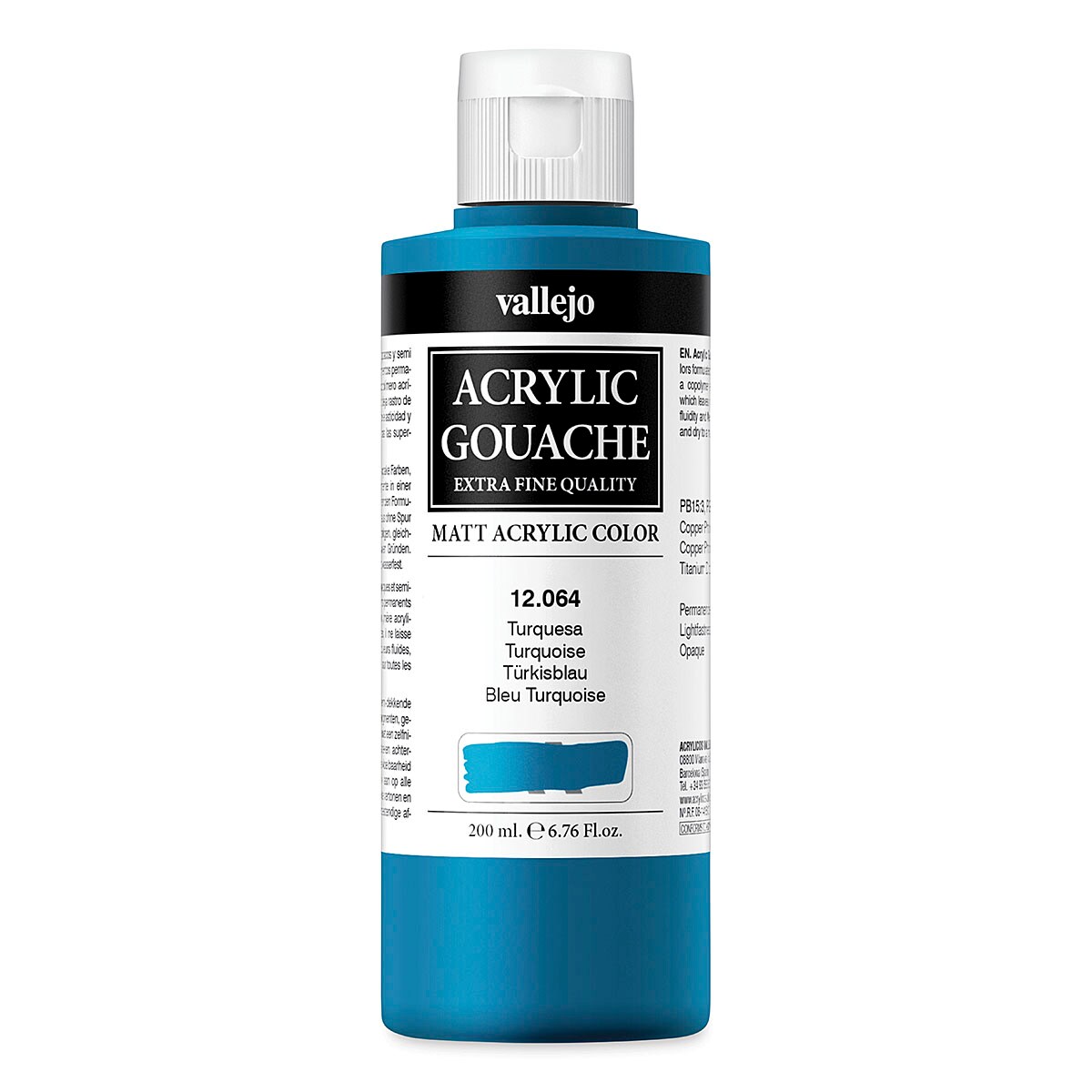Vallejo Acrylic Gouache Turquoise, 200 ml Michaels