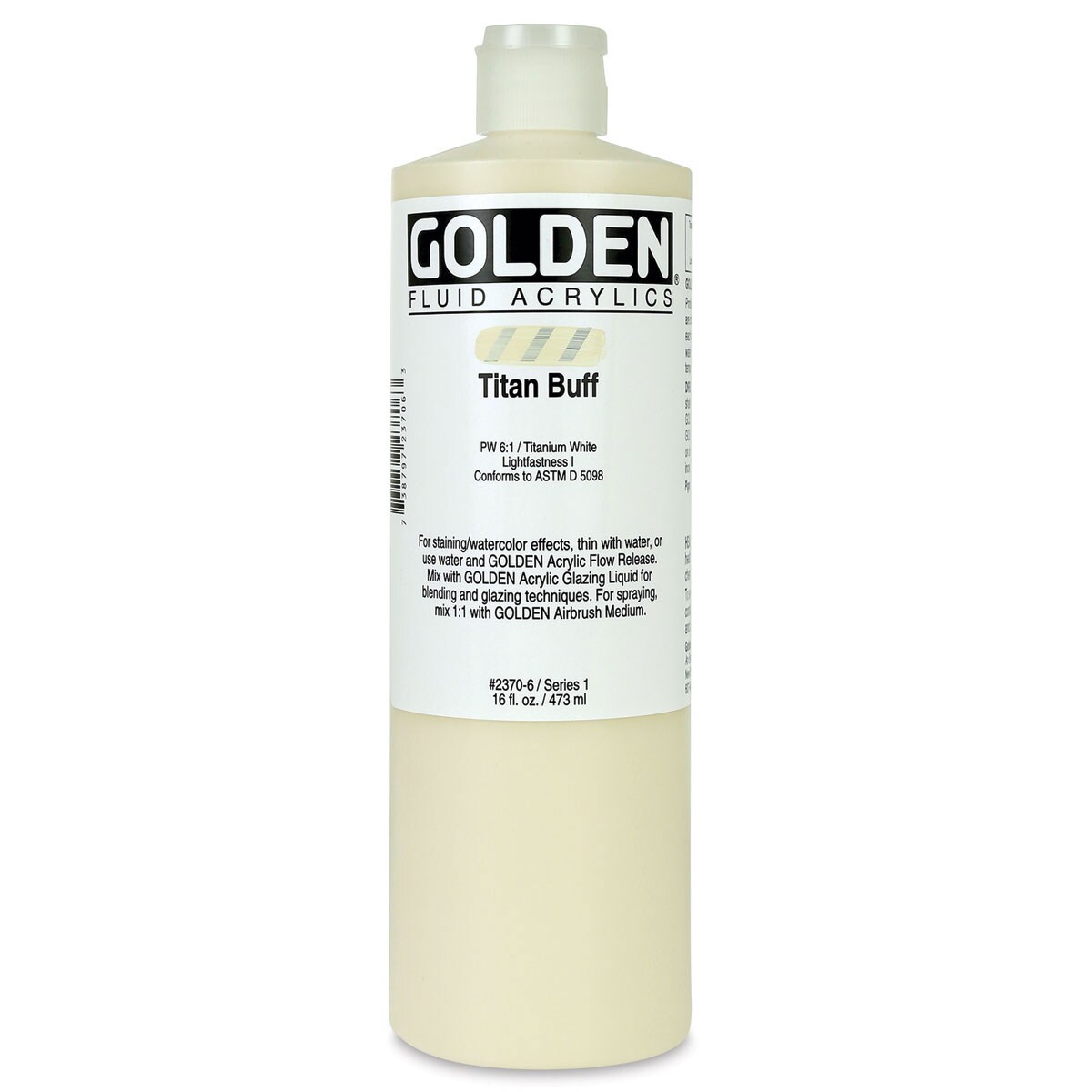 Golden Fluid Acrylics - Titanium Buff, 16 oz bottle