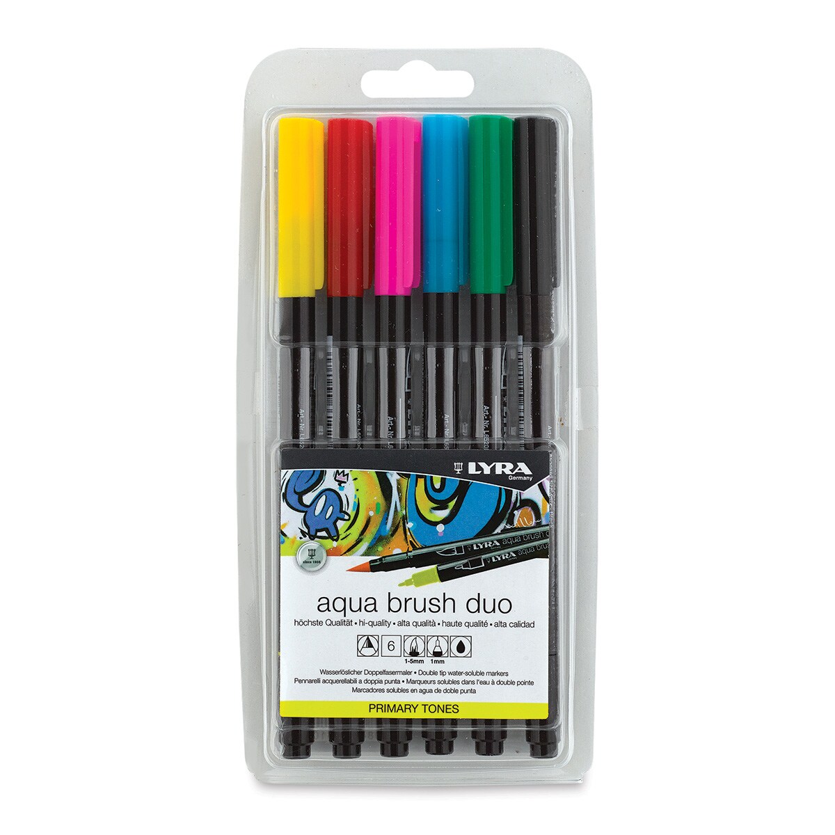 Lyra Aqua Brush Duo Markers Primary Colors, Set of 6 Michaels