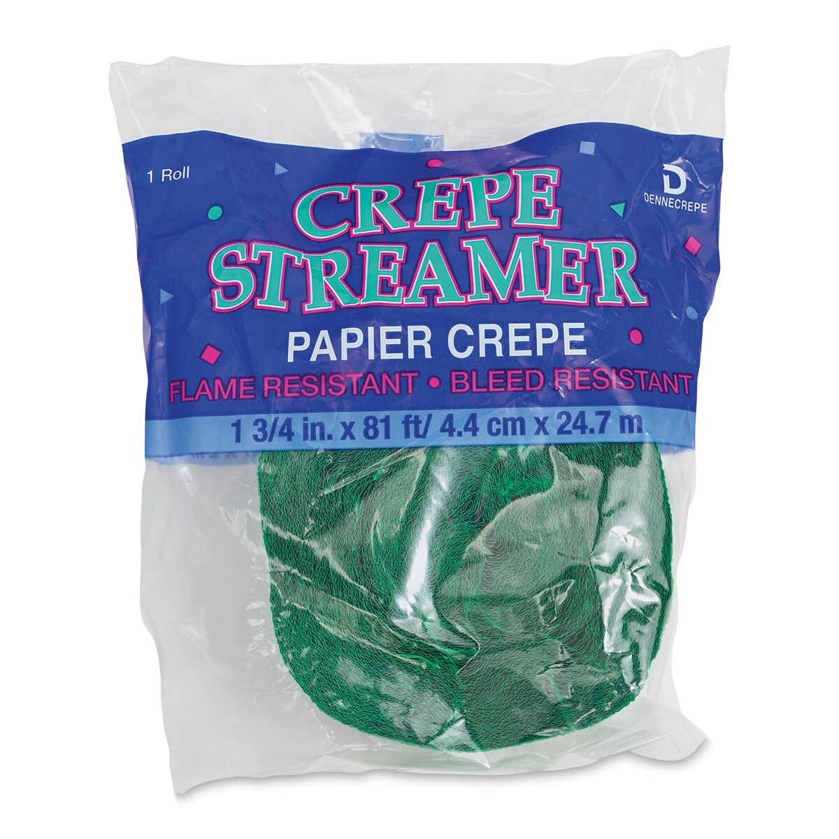 Crepe Paper - 1-7/8&#x22; x 500 ft, Holiday Green, Streamer