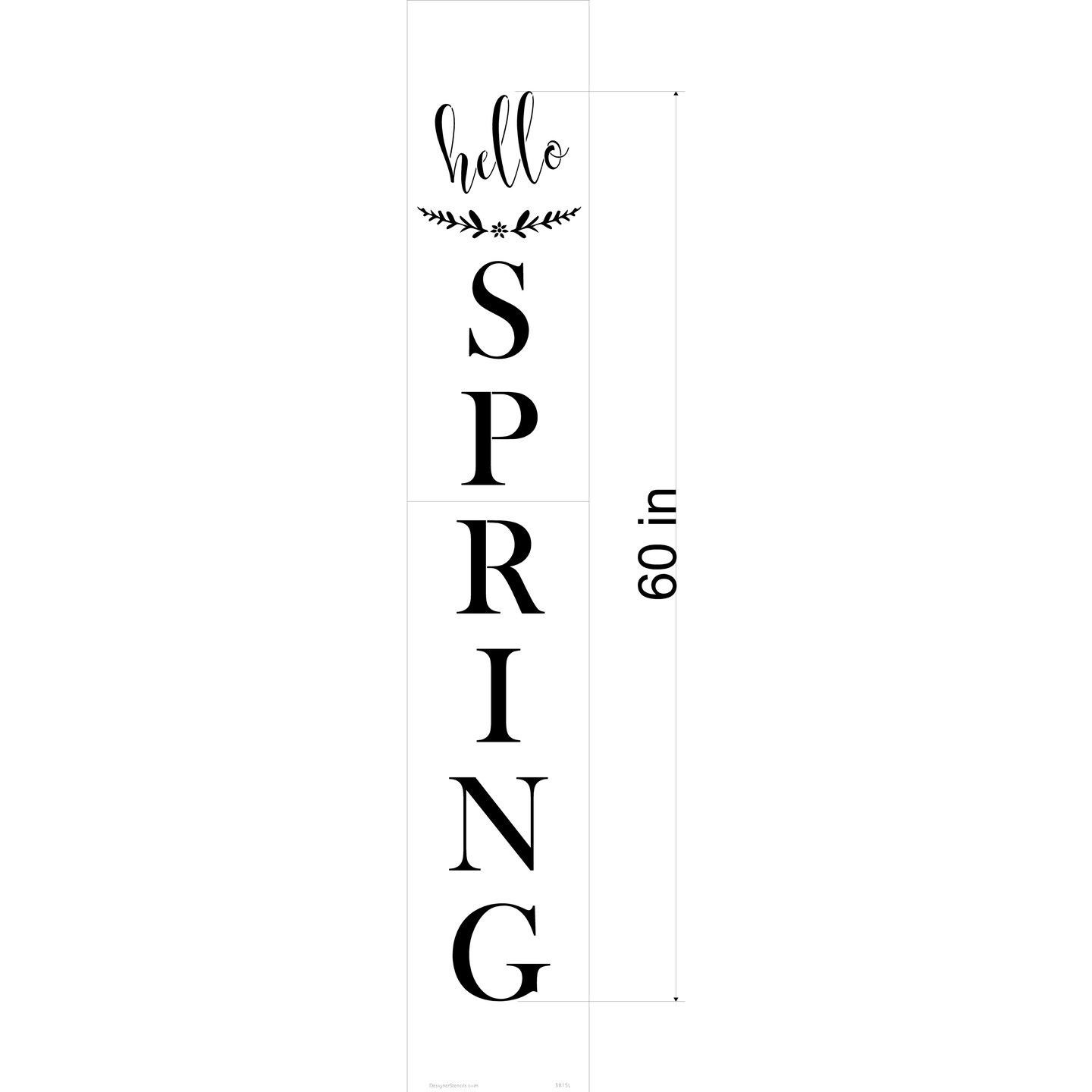 60-Inch Hello Spring Wall Stencil | 3815L by Designer Stencils | Word &#x26; Phrase Stencils | Reusable Art Craft Stencils for Painting on Walls, Canvas, Wood | Reusable Plastic Paint Stencil for Home Makeover | Easy to Use &#x26; Clean Art Stencil