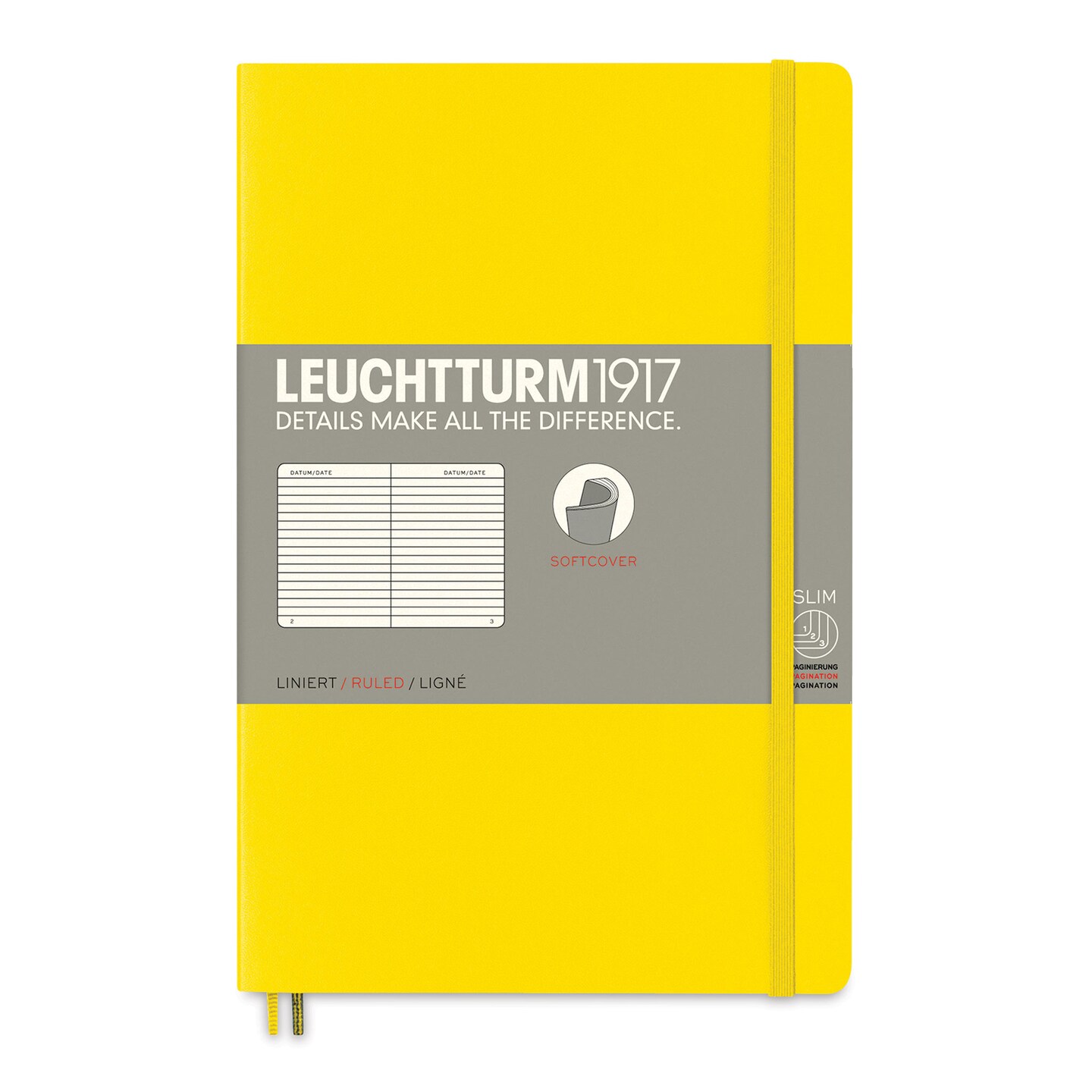 Leuchtturm1917 Ruled Softcover Notebook - Lemon, 5&#x22; x 7-1/2&#x22;