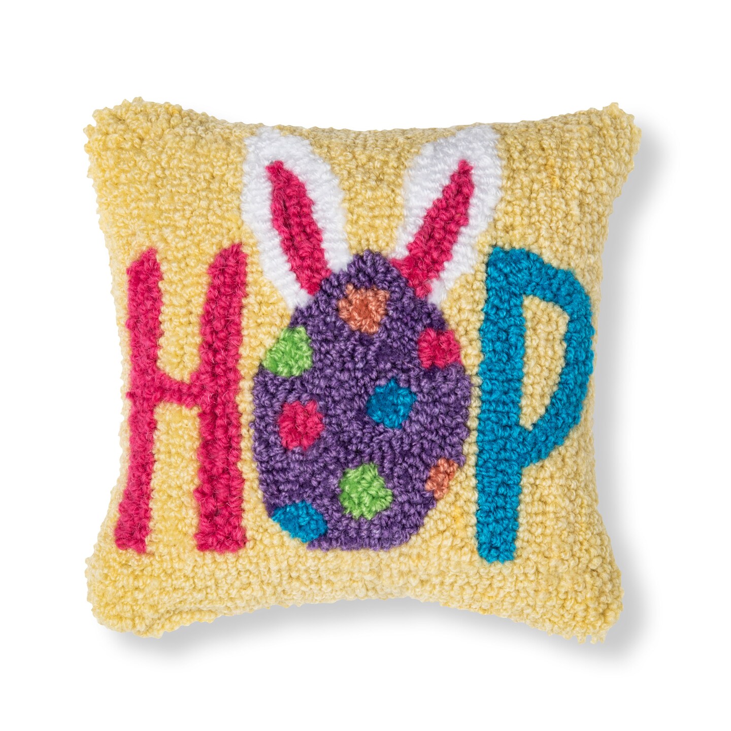 8" x 8" Egg Hop Hooked Pillow Michaels