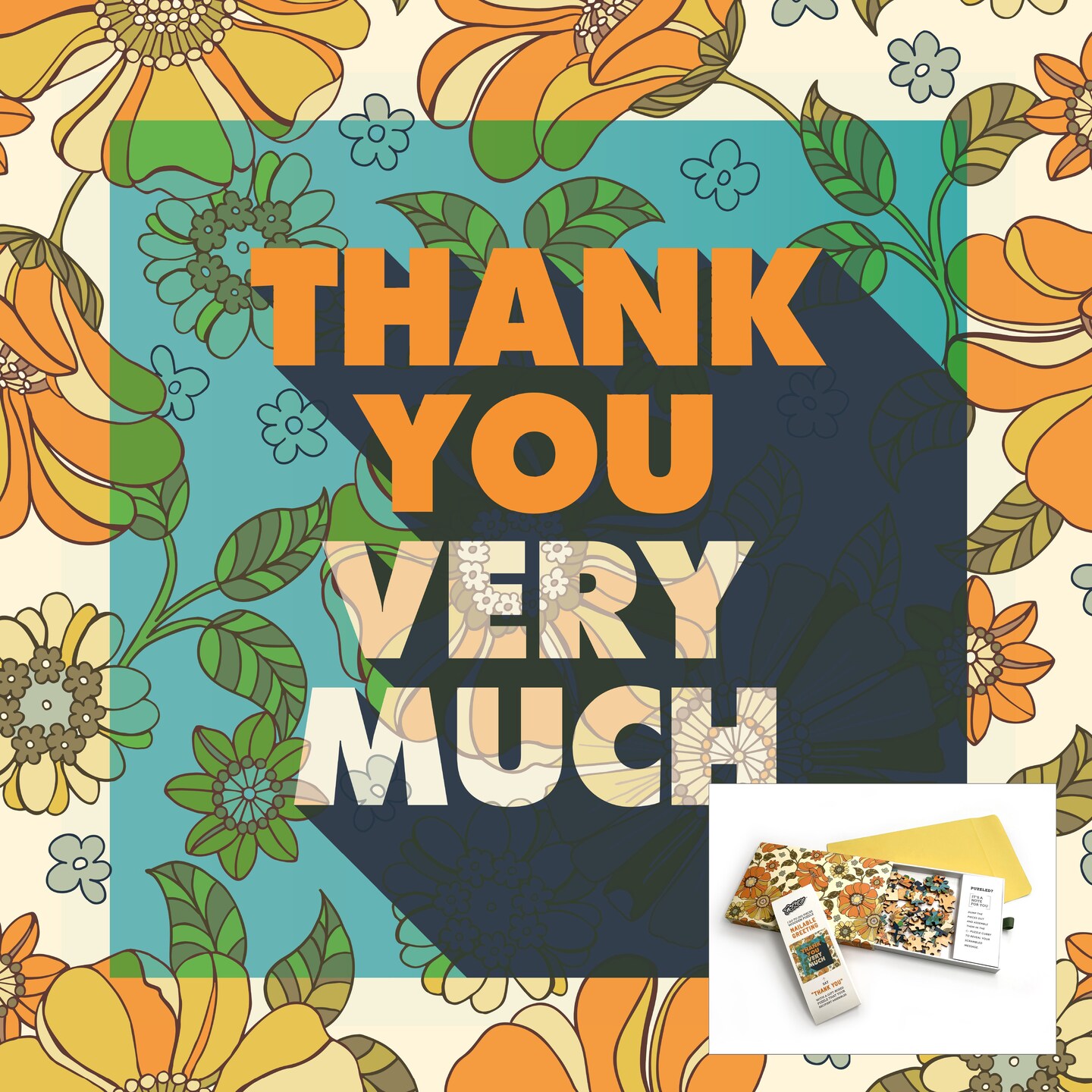 Mailable Greeting Card Wooden Puzzle : Thank You