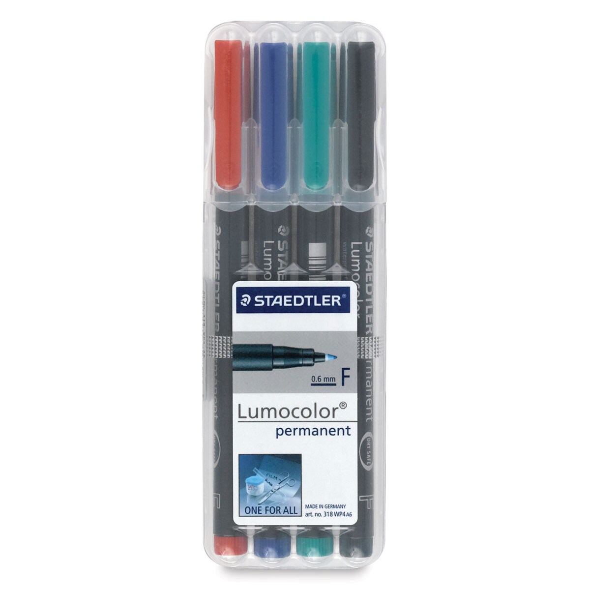 Staedtler Lumocolor Permanent Marker Set of 4 - Assorted, Fine