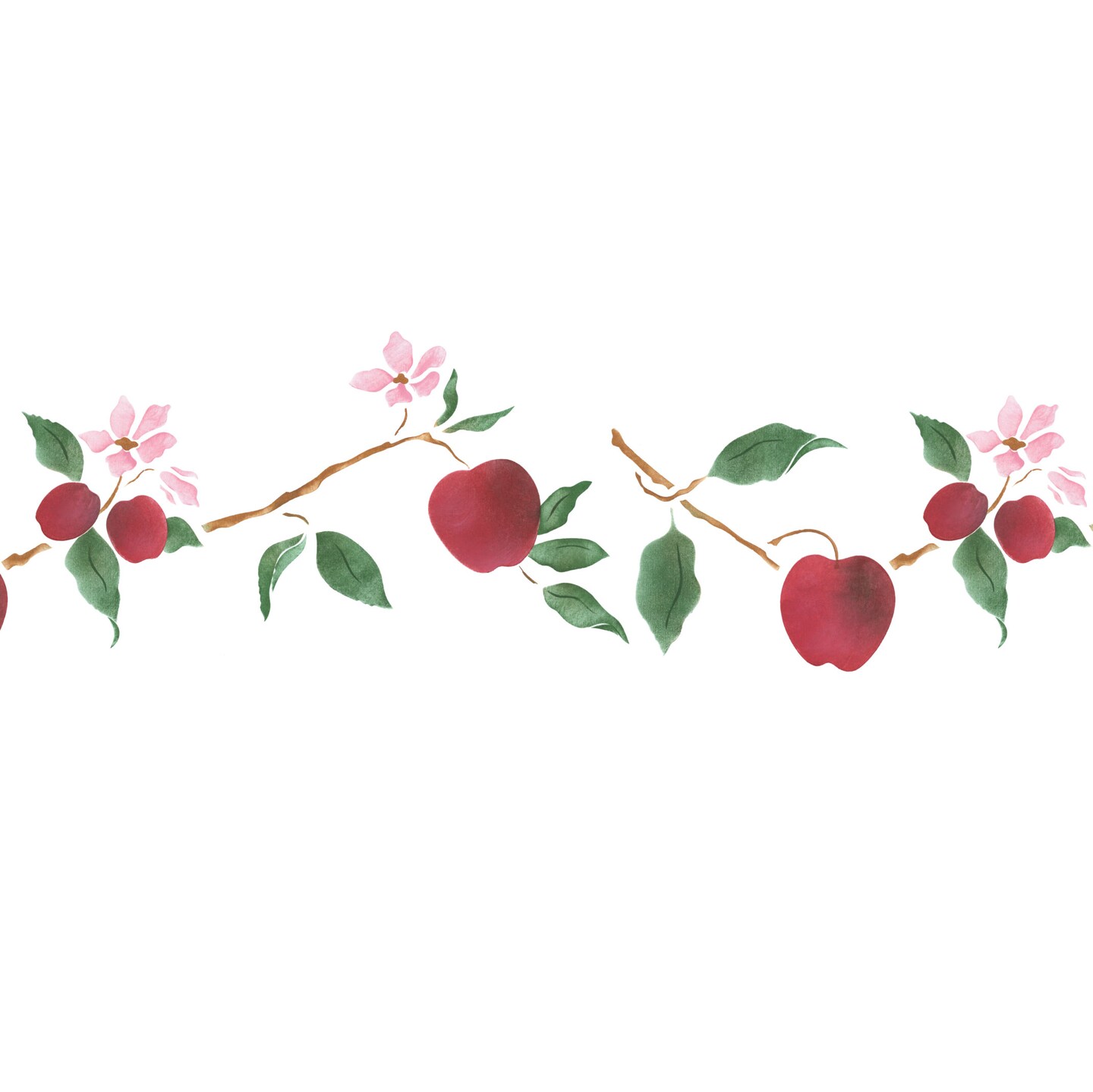 Apple Wall Stencil | 411 by Designer Stencils | Reusable Art Craft Stencils for Painting on Walls, Canvas, Wood | Reusable Plastic Paint Stencil for Home Makeover | Easy to Use & Clean Art Stencil