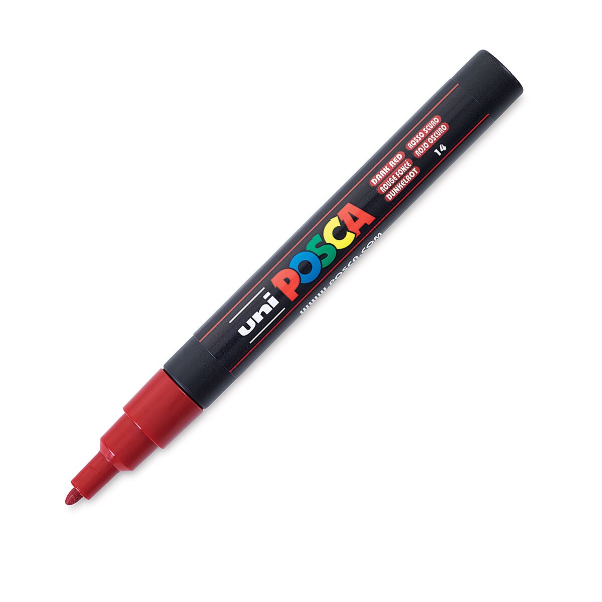 Uni Posca Paint Marker - Dark Red, Fine, Bullet Tip, 0.9mm-1.3mm