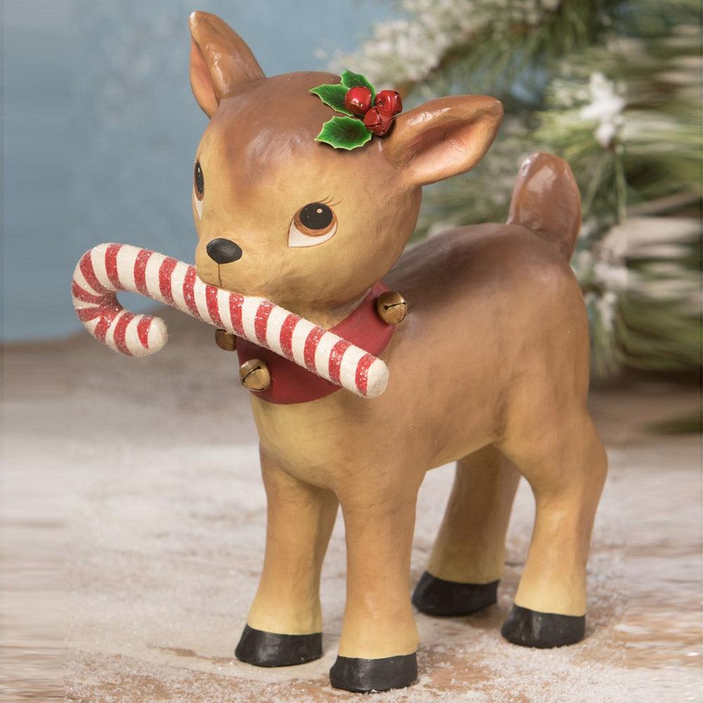 Bethany Lowe Designs Reindeer With Candy Cane Large Paper Mache Michaels