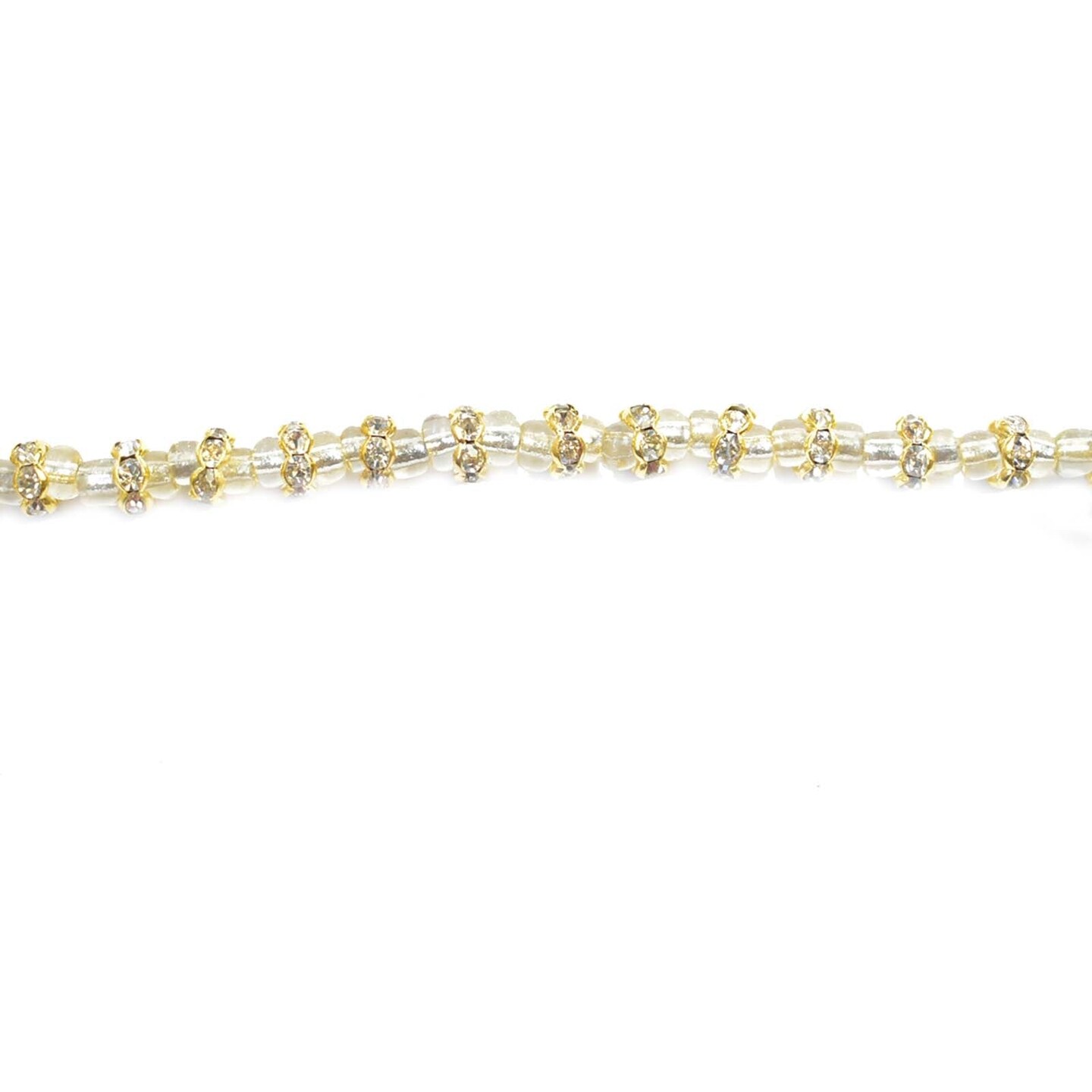 Crystal & Gold Tone Rhinestone Rondelle 3x6mm Beads | Michaels