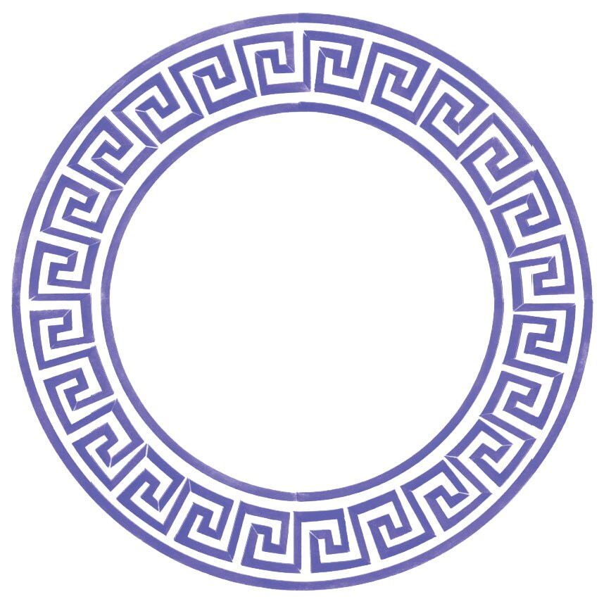Small Greek Key Circle Wall Stencil | 3280B by Designer Stencils | Pattern Stencils | Reusable Stencils for Painting | Safe &#x26; Reusable Template for Wall Decor | Try This Stencil Instead of a Wallpaper | Easy to Use &#x26; Clean Art Stencil Pattern
