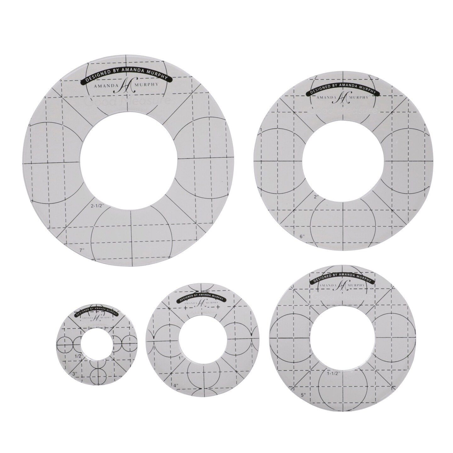 Good Measure Longarm Quilting Template by Amanda Murphy - Every Circle set of 5