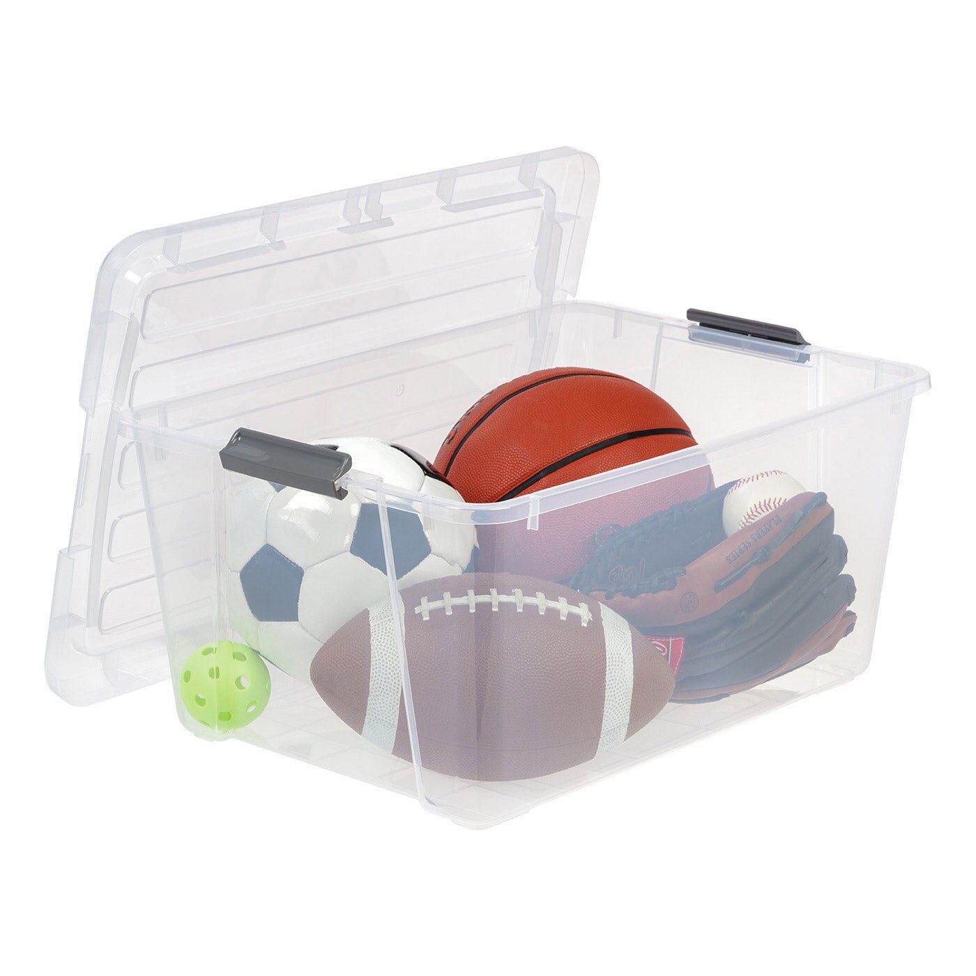 IRIS 45QT Clear Storage Bin with Buckles, 6-Pack