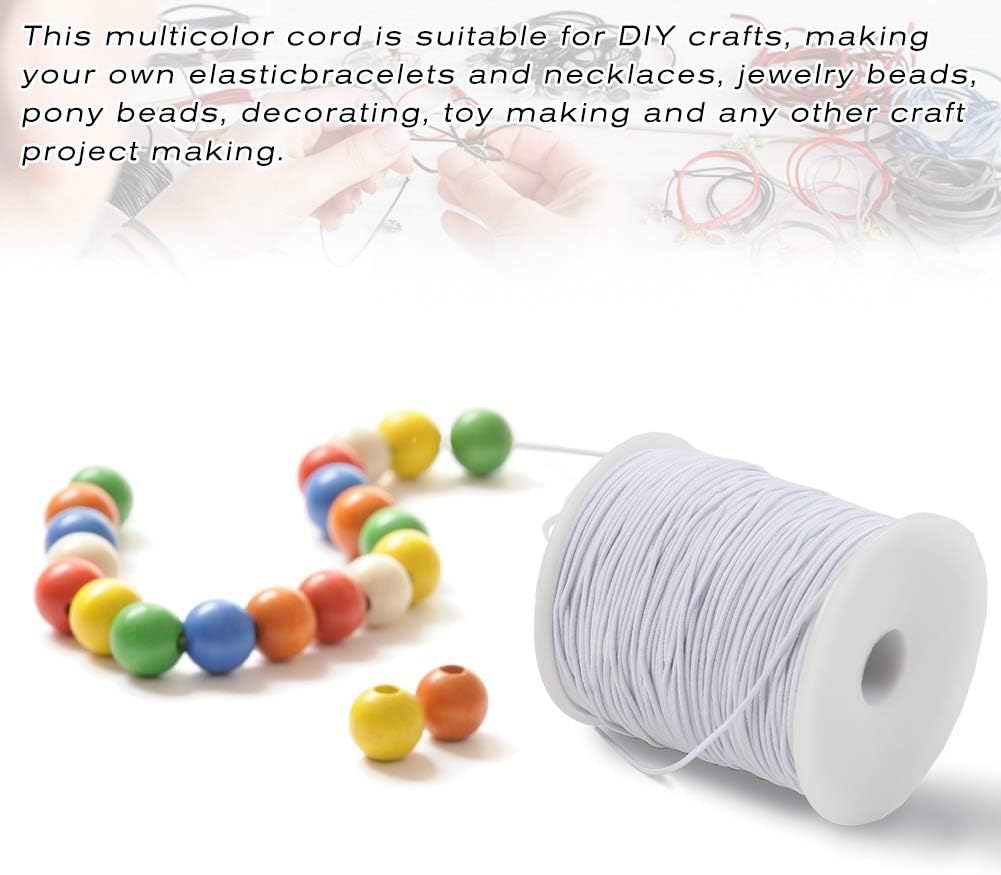 100 Yards White Elastic String Beading Cord Stretchy String for Bracelets, Necklace, Jewelry Making and Crafts,1MM