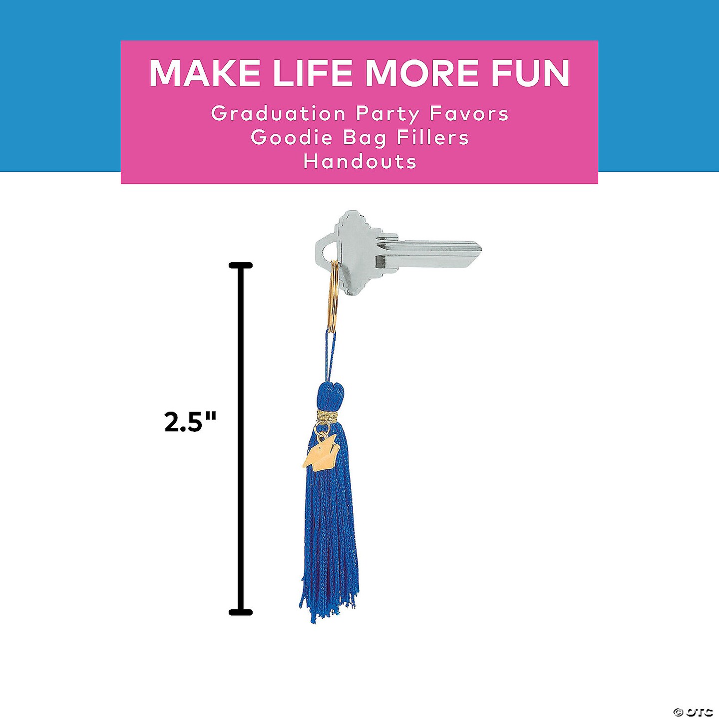 Graduation Blue Tassel Nylon Keychains with Hat Charm | MINA&#xAE;