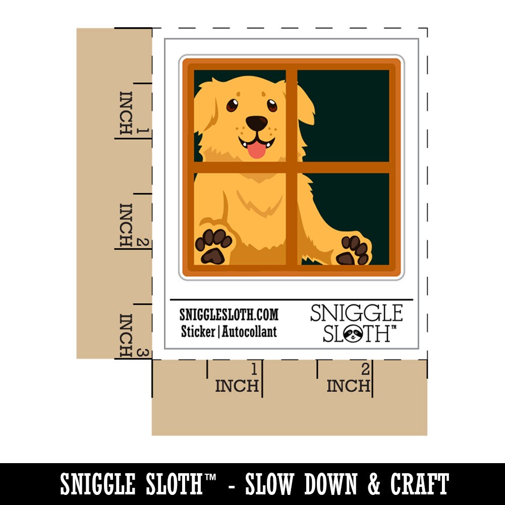 Dog Staring Out Window Waterproof Vinyl Phone Tablet Laptop Water Bottle Sticker Set - 5 Pack