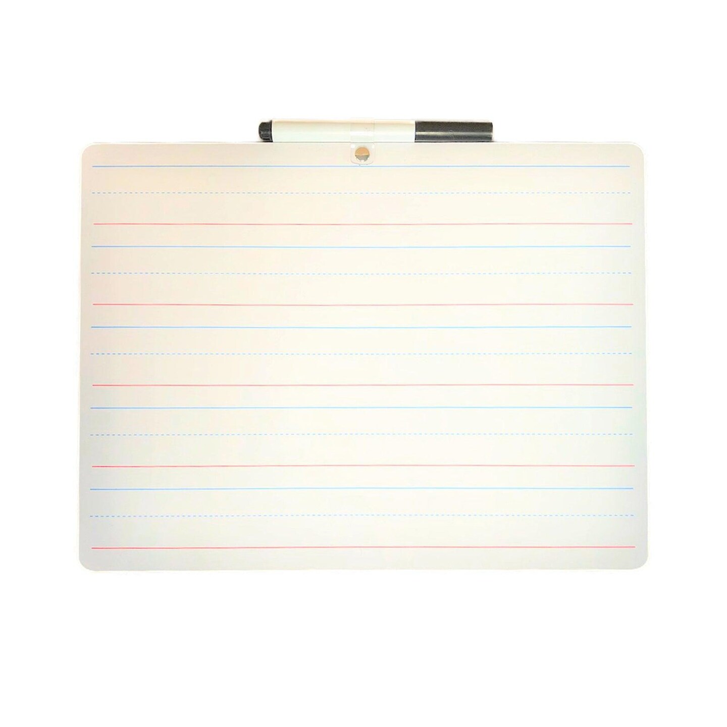 Two-Sided Primary Ruled/Blank Dry Erase Board with Attached Marker, 9&#x22; x 12&#x22;, Pack of 3