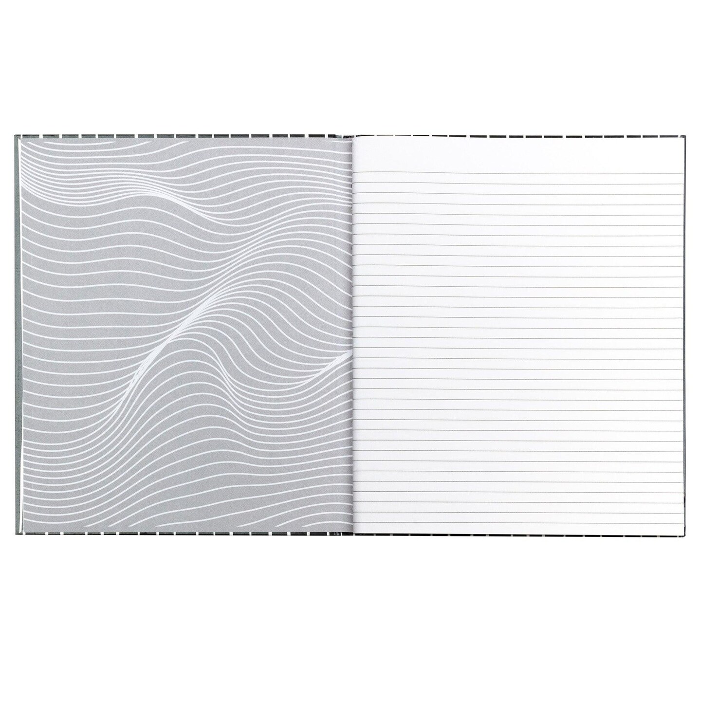 Professional Hardbound Notebook, 96 Page, College Ruled, 8-1/2&#x22; x 10-7/8&#x22;, Charcoal &#x26; White Stripes, Pack of 2