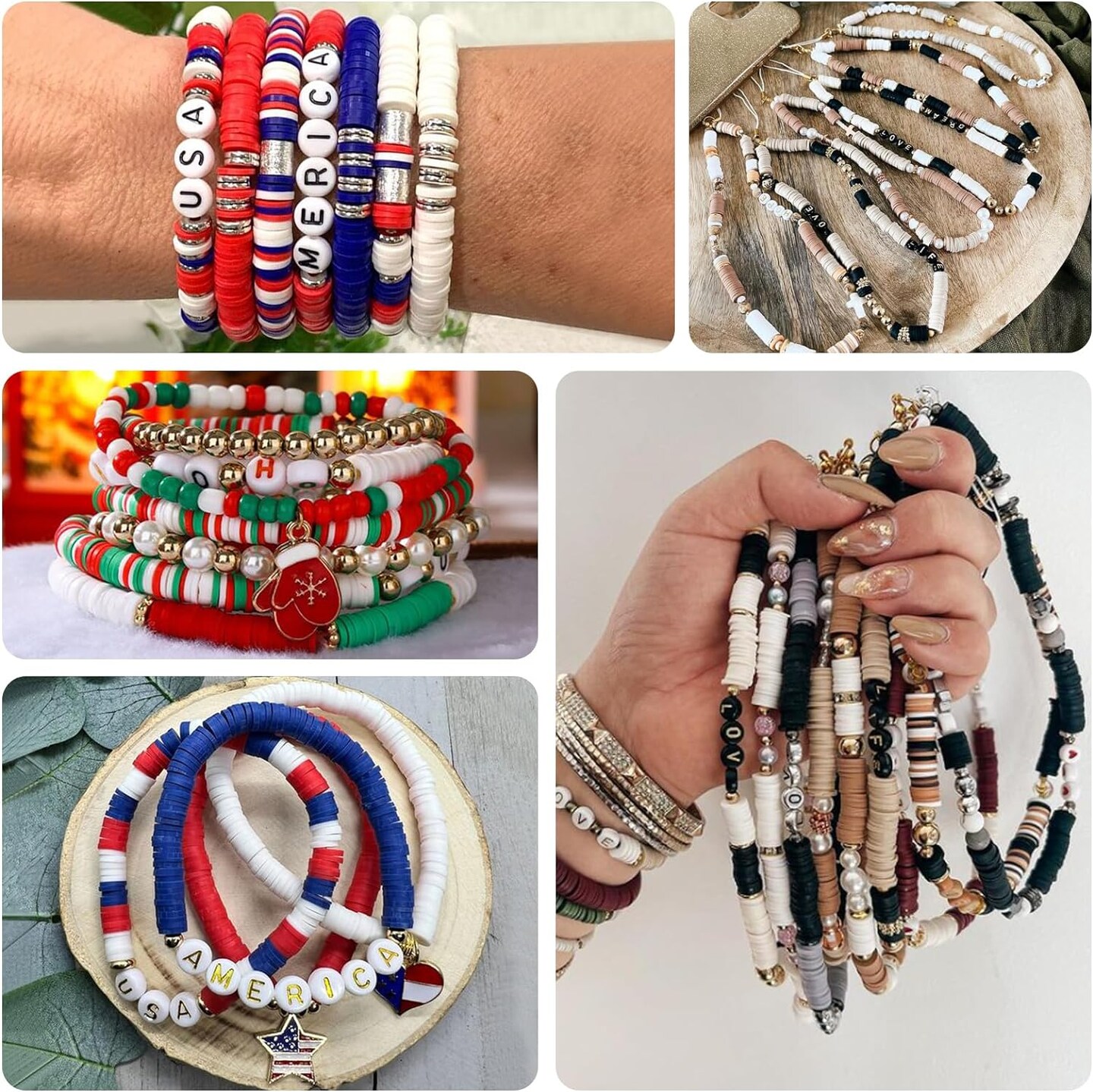 3600 pcs Royal Blue Clay Beads for Bracelets Making, 10 Strands Flat Round Polymer Clay Beads 6mm Spacer Heishi Beads for Jewelry Making Earring Necklace