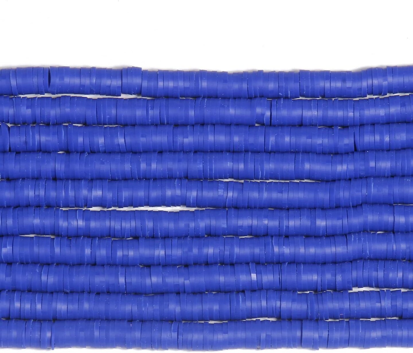3600 pcs Royal Blue Clay Beads for Bracelets Making, 10 Strands Flat Round Polymer Clay Beads 6mm Spacer Heishi Beads for Jewelry Making Earring Necklace