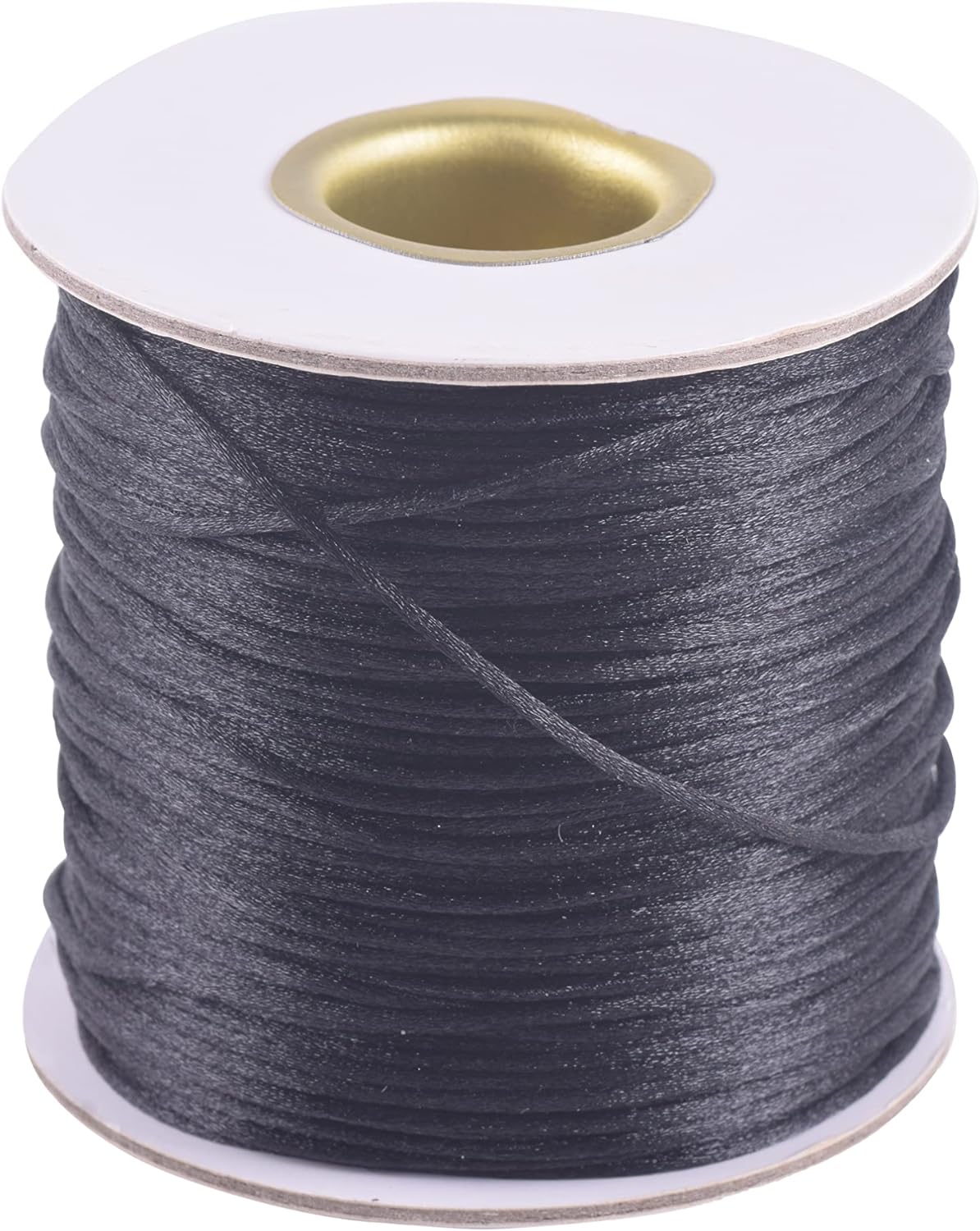 80 Yards 1.0mm Nylon Rattail Satin Silk Trim Cord Beading String for Chinese Knotting, Kumihimo, Beading, Macram&#xE9;, Jewelry Making, Black