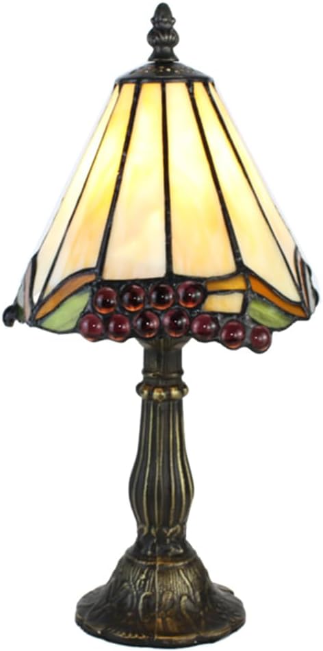 Grape Boudoir Tiffany Stained Glass Shade &#x26; Lamp Base - Perfect for a Living Room, Bedroom, Office, &#x26; More