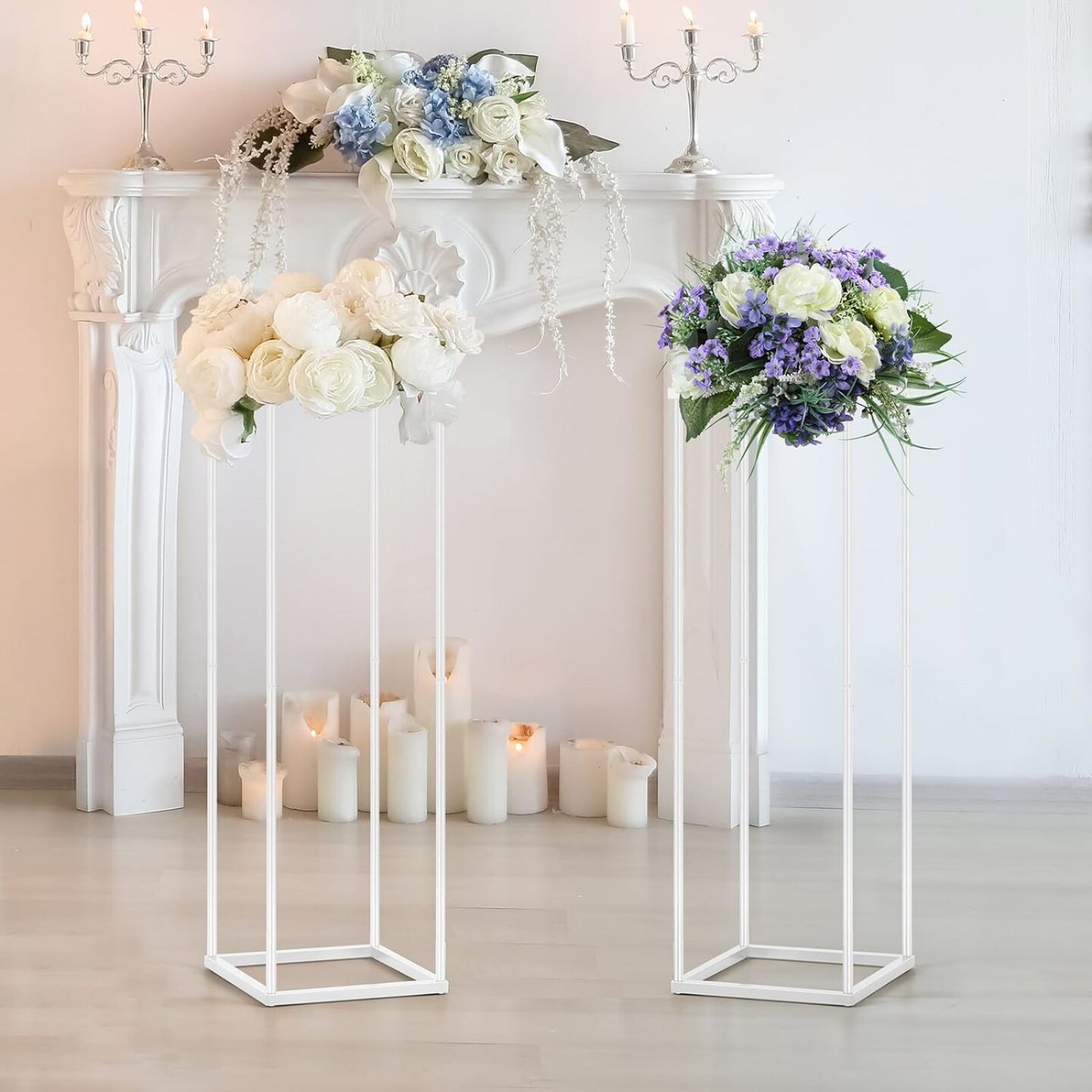 2pcs 31.4in Wedding Centerpieces for Tables with Mesh Plates for Party, Weddings