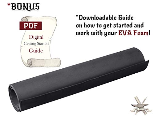 Foam Cosplay - 5mm (1mm to 10mm) - Black or White - 14" x 39" Sheet - Ultra High Density Craft Foam 85 kg/m3 - by The Foamory