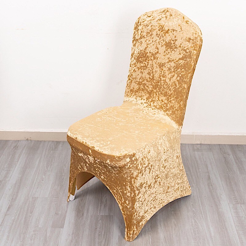 Fitted Spandex Crushed Velvet Stretchable Banquet CHAIR COVER