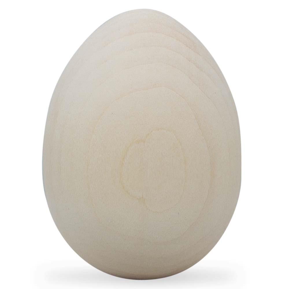 Flat-Bottomed Linden Wooden Egg Unfinished DIY Craft 2.5 Inches