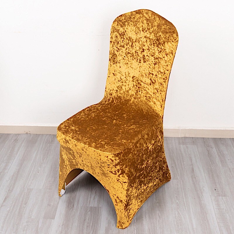 Fitted Spandex Crushed Velvet Stretchable Banquet CHAIR COVER