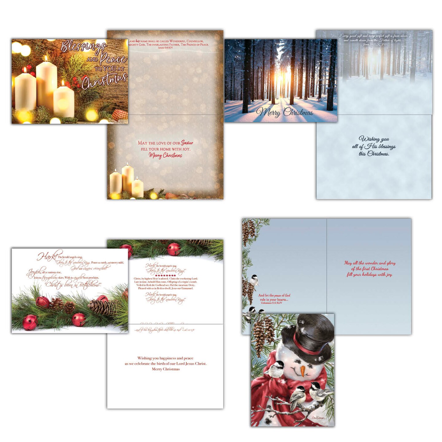 Extra Large Boxed Christmas Card Assortment - God&#x27;s Blessings - 48 Cards and Envelopes