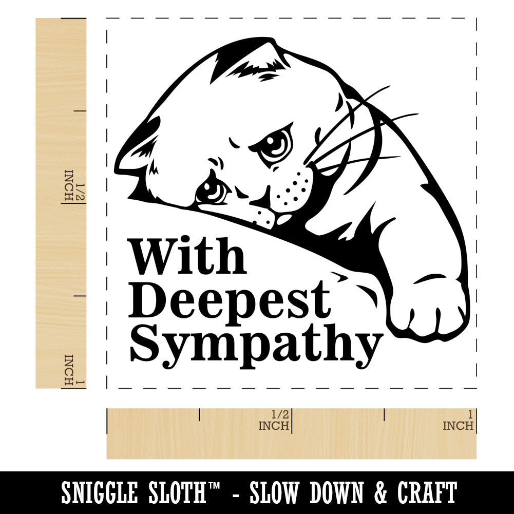 Sad Cat With Deepest Sympathy Self-Inking Rubber Stamp Ink Stamper ...